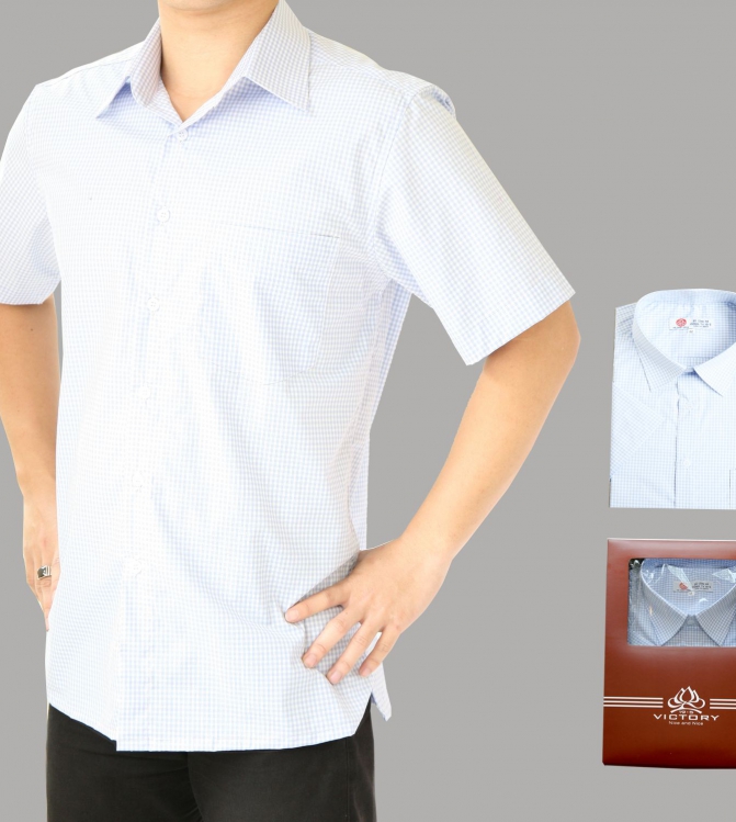 Áo sơ mi nam cộc kẻ ô các màu